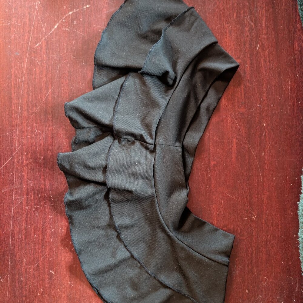 Black ruffle micro-skirt